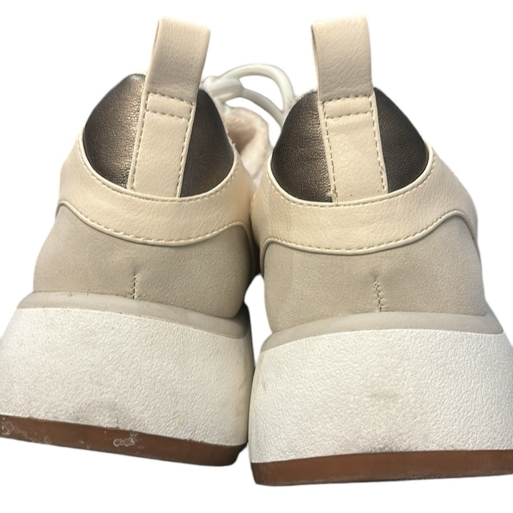 White/Cream Suede/Nylon Sneakers - Size 9 - Picture 5 of 6